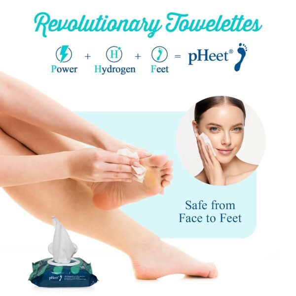 pHeet® Foot Wipes All-Natural Antifungal & Antibacterial Formula, Cleanses, Moisturizes, Prevents & Kills Athletes Foot, Toenail & Foot Fungus, Odor & Improves Dry, Cracked, Flaky & Diabetic Skin 72ct - Image 6