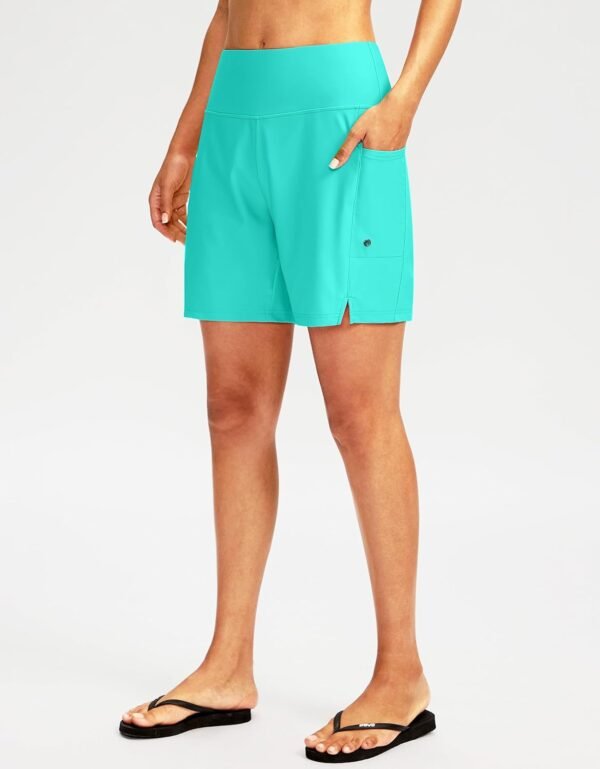 G Gradual Women's 7" Long Swim Board Shorts High Waisted Quick Dry Beach Swimming Shorts for Women with Liner Pockets - Image 2