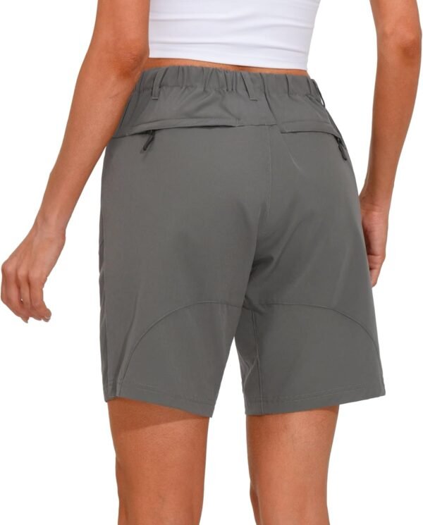 Mapamyumco Women’s Hiking Shorts Quick Dry Stretch for Golf Outdoor Camping Travel, Zipper Pockets - Image 3