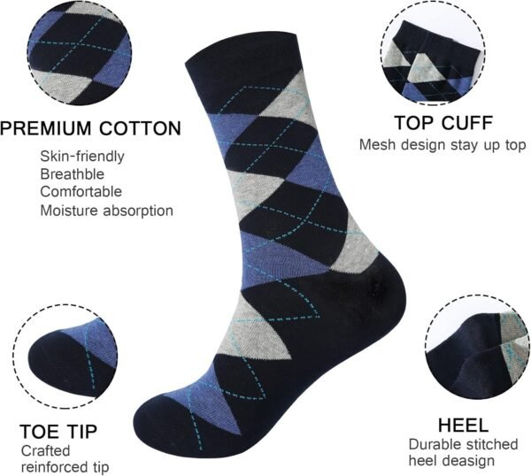 Mens Dress Socks - Colorful Socks for Men - Striped Socks 6 or 12 Pairs - Image 2