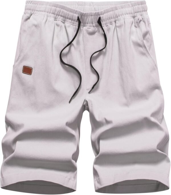 Mens Casual Elastic Waist Cargo Short Relaxed Fit Drawstring Classic Cargo Stretch Short - Image 2
