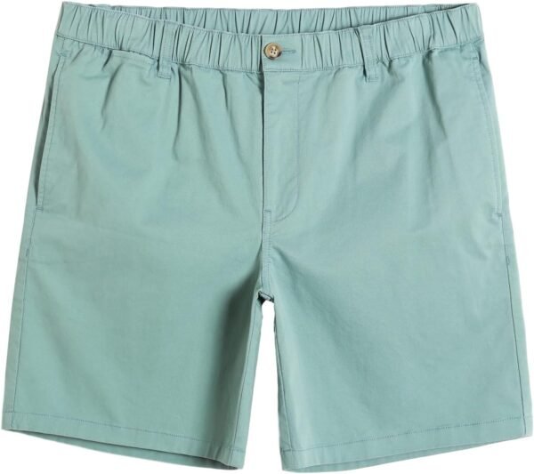 maamgic Men's Classic-fit 7" Cotton Casual Shorts Elastic Waistband with Multi-Pocket Daily Wear Walking Summer Outfit