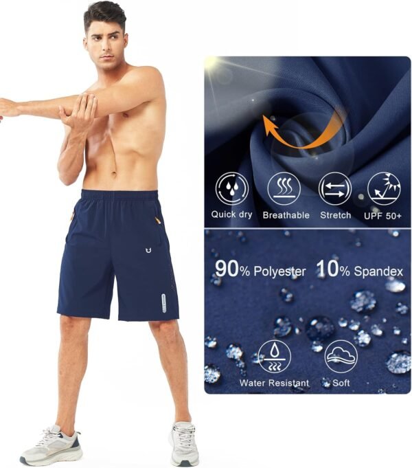 NORTHYARD Men's Athletic Running Shorts Quick Dry Workout Shorts 7"/ 5"/ 9" Lightweight Sports Gym Basketball Shorts Hiking - Image 3