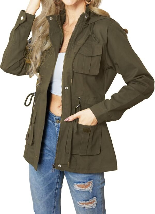 sexycherry Casual Jackets for Women Long Sleeve Lightweight Outwear Bomber Coats with Pockets - Image 2