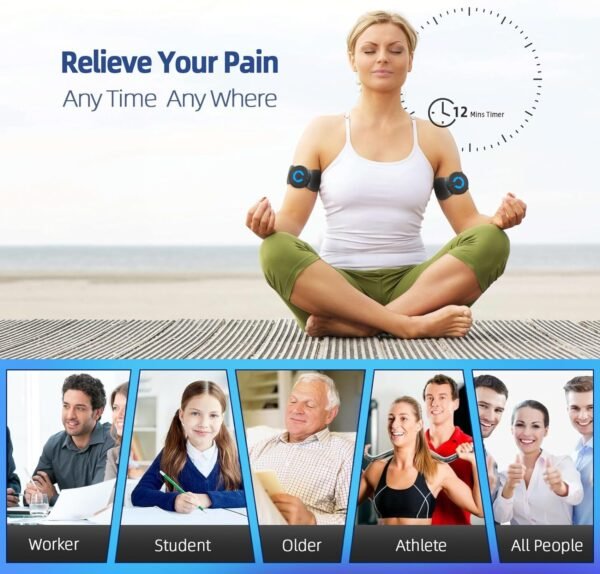 Mini Massager,Rechargeable Intelligent TENS Unit Muscle Stimulator for Pain Relief - FSA or HSA Eligible Deep Tissue EMS Massager Management for Back, Neck, Arm Electronic Pulse Machine - Image 8