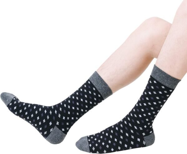 Mens Dress Socks Cotton Colorful Striped Patterned Socks for Men Women Solid Lightweight Breathable 6 Pack - Image 7