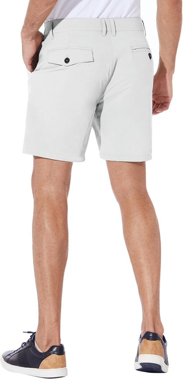 PULI Men's Golf Shorts Dress Flat Front Hybrid 7 Inch Stretch Lightweight Quick Dry Chino Casual with Pockets - Image 4