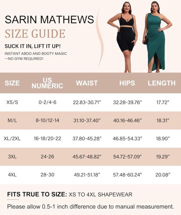 Sarin Mathews Women’s Tummy Control Shapewear Shorts High Waisted Body Shaper for Thigh Slimming Underwear Girdle - Image 6