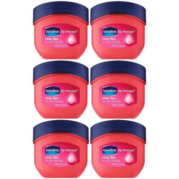 Vaseline Lip Therapy Rosy Lips 6-Pack – Mini Lip Balms for Soft, Deliciously Kissable Lips, Premium Gift Set, 0.25 Oz Ea - Image 2