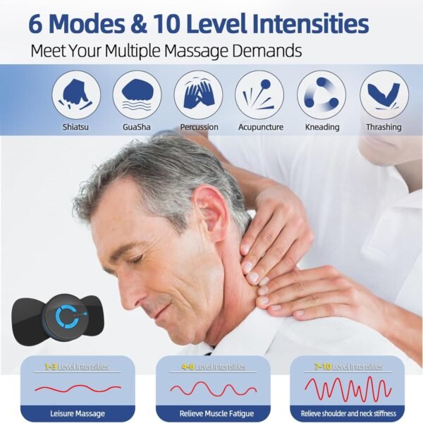 Mini Massager,Rechargeable Intelligent TENS Unit Muscle Stimulator for Pain Relief - FSA or HSA Eligible Deep Tissue EMS Massager Management for Back, Neck, Arm Electronic Pulse Machine - Image 2