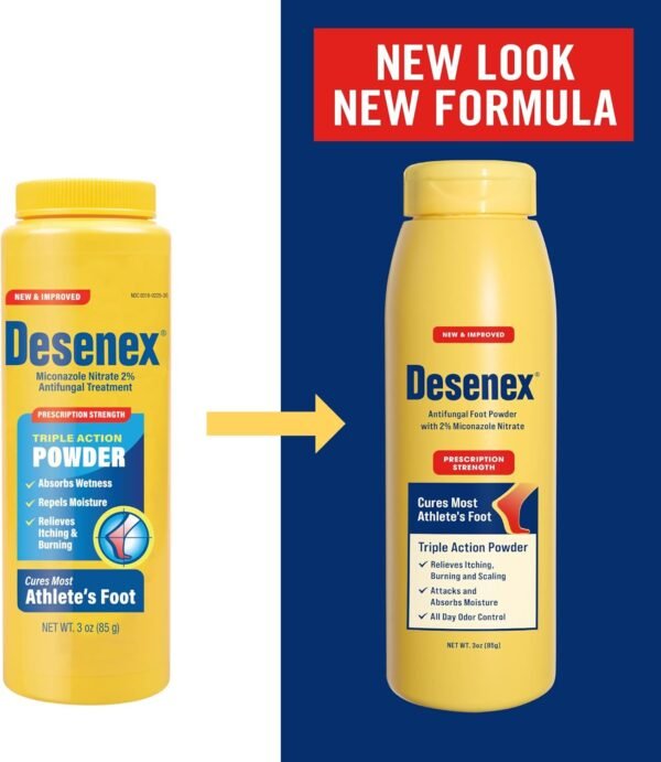 Desenex Anti-Fungal Foot Powder, Cures Most Athlete’s Foot, 2% Miconazole Nitrate, Helps Relieve Itching, Burning & Scaling, Attacks & Absorbs Moisture, All-Day Odor Control for Fresh Feet, 3oz Bottle - Image 7