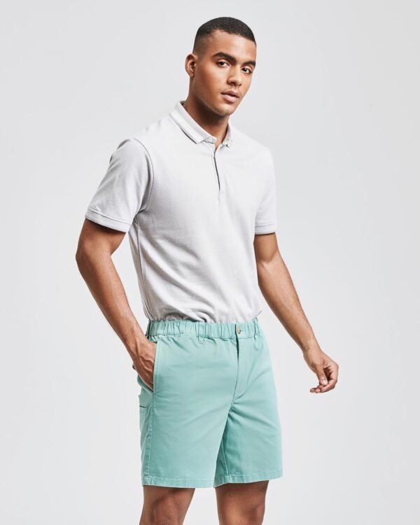maamgic Men's Classic-fit 7" Cotton Casual Shorts Elastic Waistband with Multi-Pocket Daily Wear Walking Summer Outfit - Image 3