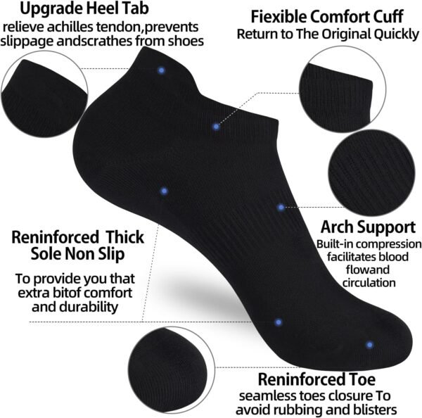 Corlap 8 Pairs Ankle Athletic Running Socks Thin Low Cut Sports Tab Socks for Men and Women - Image 3