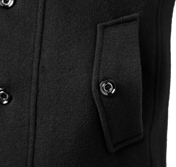 APTRO Men's Pea Coat Wool Jacket Windbreaker Single Breasted Winter Coat - Image 6