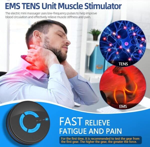 Mini Massager,Rechargeable Intelligent TENS Unit Muscle Stimulator for Pain Relief - FSA or HSA Eligible Deep Tissue EMS Massager Management for Back, Neck, Arm Electronic Pulse Machine - Image 3