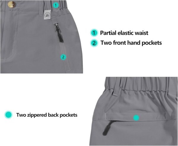 Mapamyumco Women’s Hiking Shorts Quick Dry Stretch for Golf Outdoor Camping Travel, Zipper Pockets - Image 6