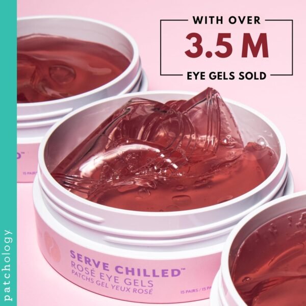 Patchology Serve Chilled Rosé Hydrating Under Eye Patches – Hyaluronic Acid & Antioxidant-Infused Eye Masks to Reduce Dark Circles, Puffiness & Fine Lines - Ideal Skincare Essentials (5 Pairs) - Image 9