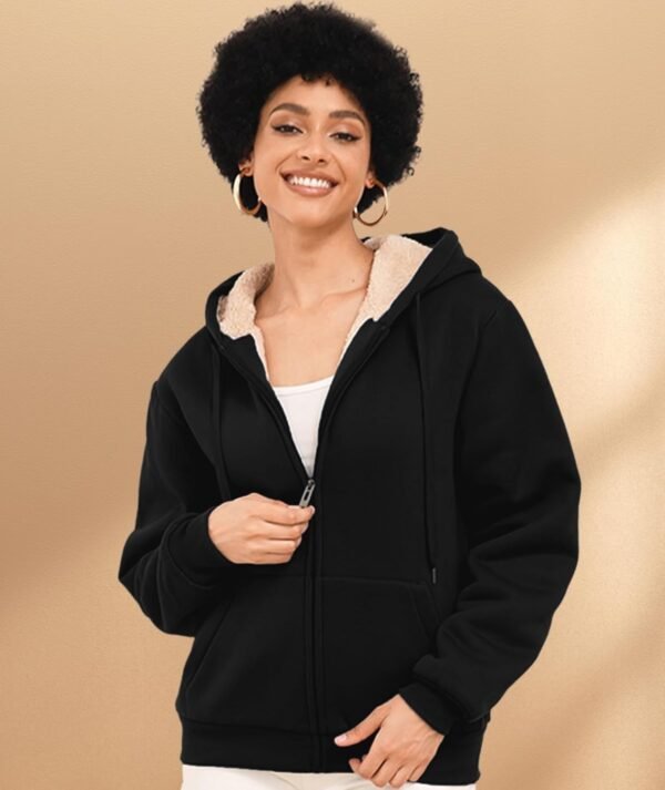 SWISSWELL Hoodies for Women Winter Fleece Sweatshirt - Full Zip Up Thick Sherpa Lined Hooded Jacket - Image 4