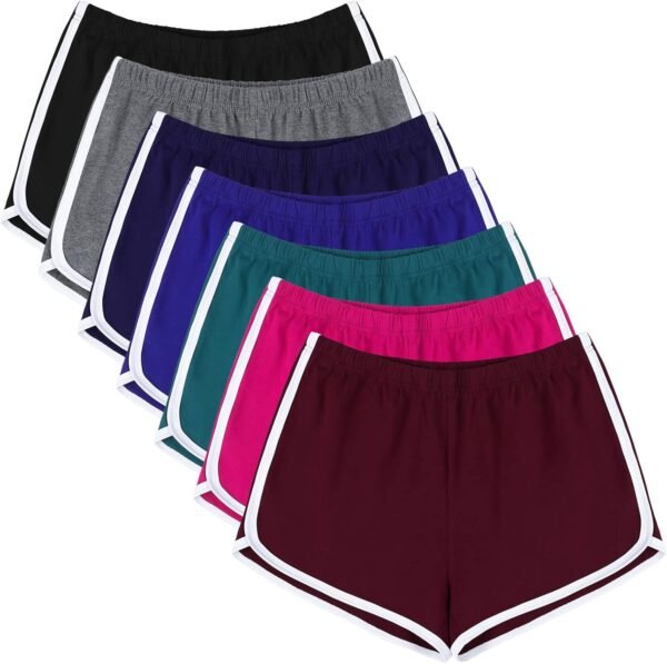 URATOT Cotton Sports Shorts Women Summer Breathable Pants Dolphin Workout Shorts for Yoga Cycling Hiking, Pack of 7