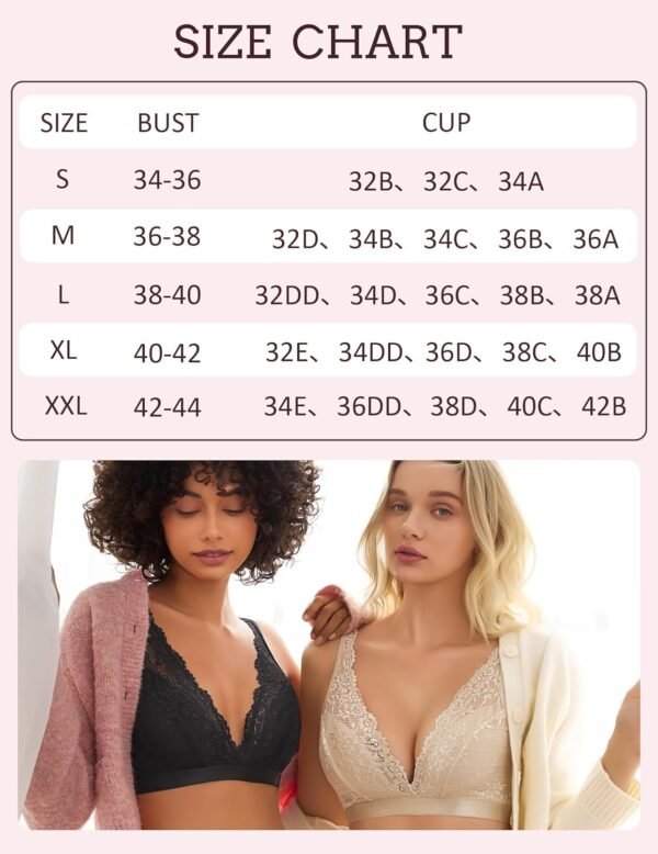 Avidlove Lace Bralette for Women Sexy Deep V Neck Wireless Bralette Plunge Unpadded Bras Everyday Bra - Image 6