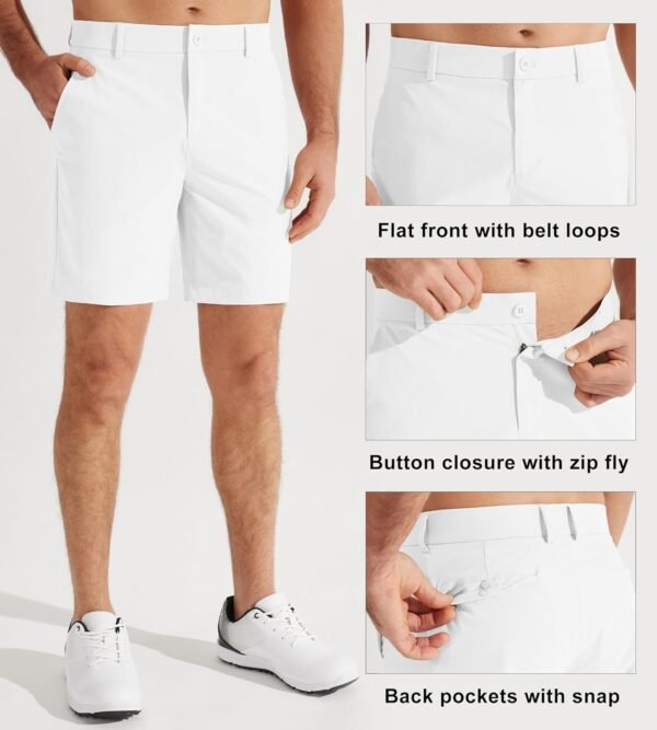Libin Men's Golf Shorts 7" 9" Work Dress Shorts Casual Flat Front Hybrid Shorts Lightweight Quick Dry Water Resistant - Image 3