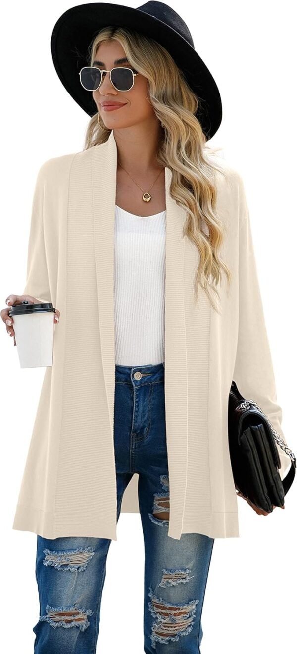 GRECERELLE Women's Long Sleeve Open Front Lightweight Casual Business Dressy Cardigan Sweater Fall Winter - Image 4