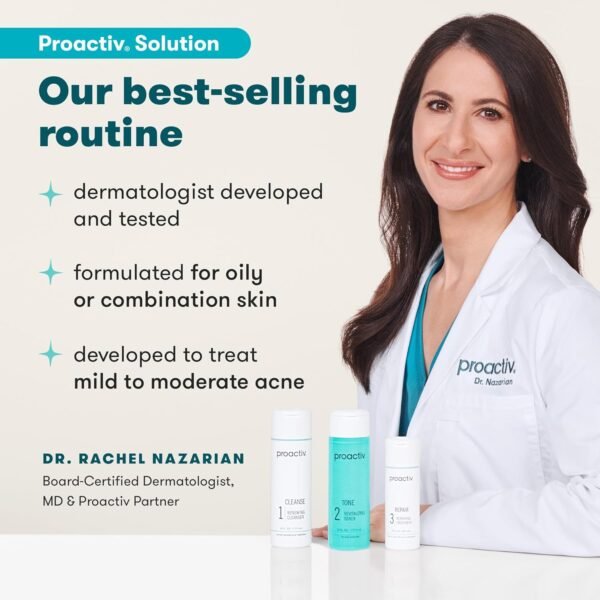 Proactiv 3 Step Acne Treatment - Benzoyl Peroxide Face Wash, Repairing Acne Spot Treatment for Face And Body, Exfoliating Toner - 60 Day Complete Acne Skin Care Kit - Image 2