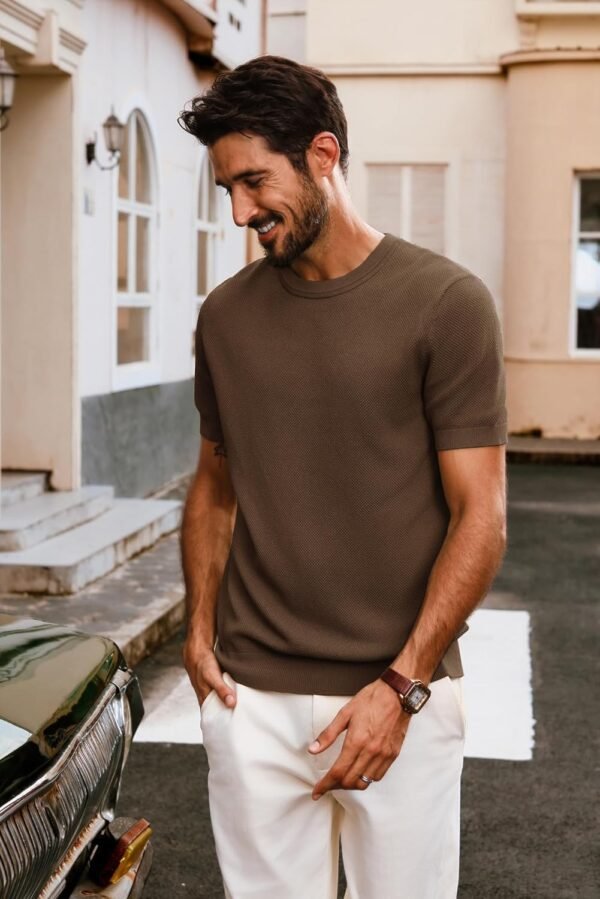 PJ PAUL JONES Mens Casual T-Shirts Classic Short Sleeve Knit Tees Crewneck Solid Tee Shirts - Image 4