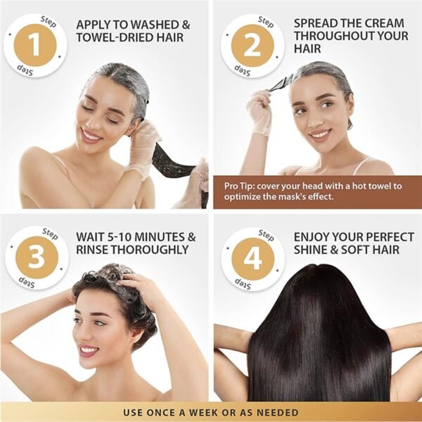 Karseell Collagen Hair Treatment Deep Repair Conditioning Argan Oil Collagen Hair Mask Essence for Dry Damaged Hair All Hair Types 16.90 oz 500ml - Image 4