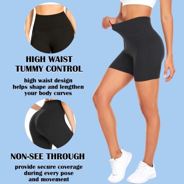 FULLSOFT High Waisted Biker Shorts for Women-5" Tummy Control Fitness Athletic Workout Running Yoga Gym Shorts - Image 6