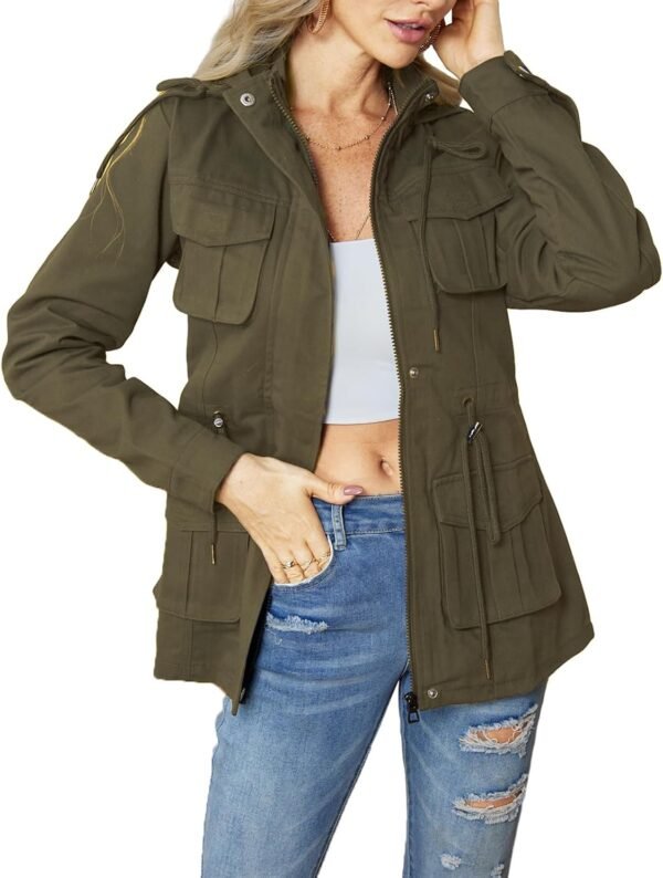 sexycherry Casual Jackets for Women Long Sleeve Lightweight Outwear Bomber Coats with Pockets - Image 3