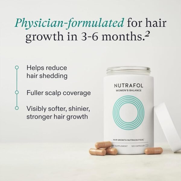 Nutrafol Women's Balance Hair Growth Supplements, Ages 45 and Up, Clinically Proven for Visibly Thicker Hair and Scalp Coverage in 3-6 Months, Dermatologist Recommended - 1 Month Supply Refill Pouch - Image 2