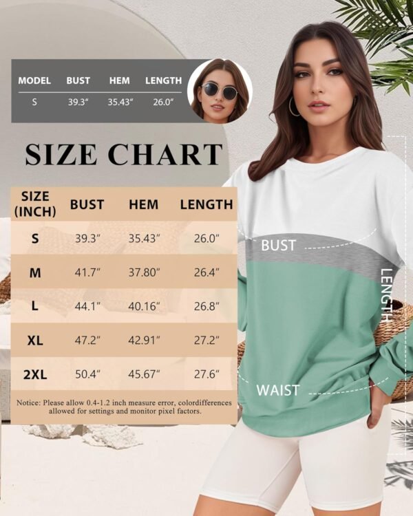 Women Sweatshirt, Casual Crewneck Sweatshirts for Women Loose Fit Long Sleeve Pullover Tops Cute Soft Shirt - Image 5