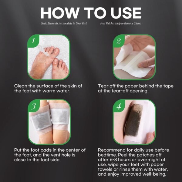 Foot Paches, Premium Deep Cleansing Foot Pads, Bamboo Foot Paches, Ginger Foot Pads for Promoting Sleeping, Relieving Fatigue and Relaxing Muscles & Tendons and Eliminate Moisture 20 Packs - Image 5