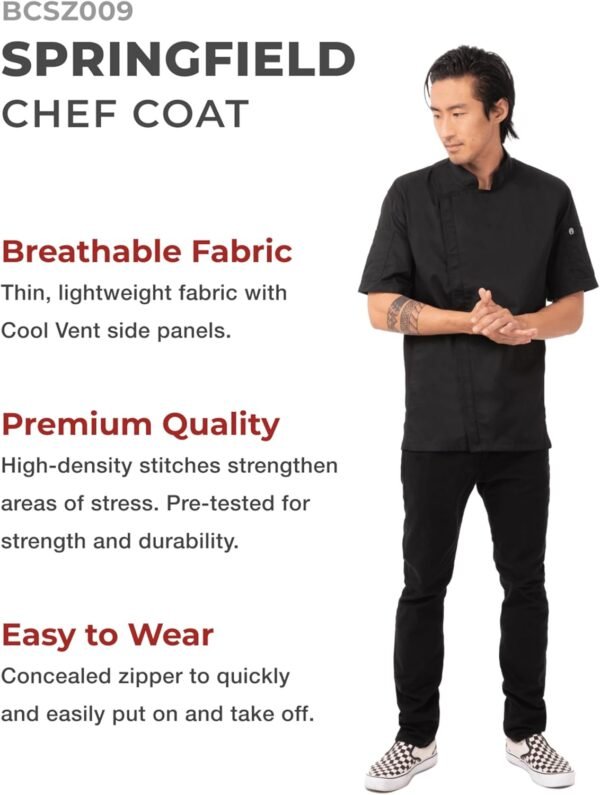 Chef Works Men's Springfield Chef Coat - Image 3
