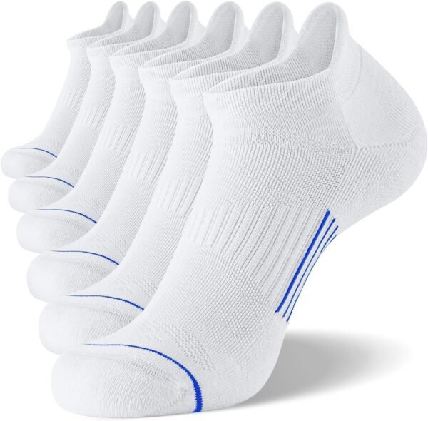 FITRELL Men's 6 Pack Ankle Running Socks Low Cut Cushioned Athletic Sports Socks 7-9/9-12/12-15