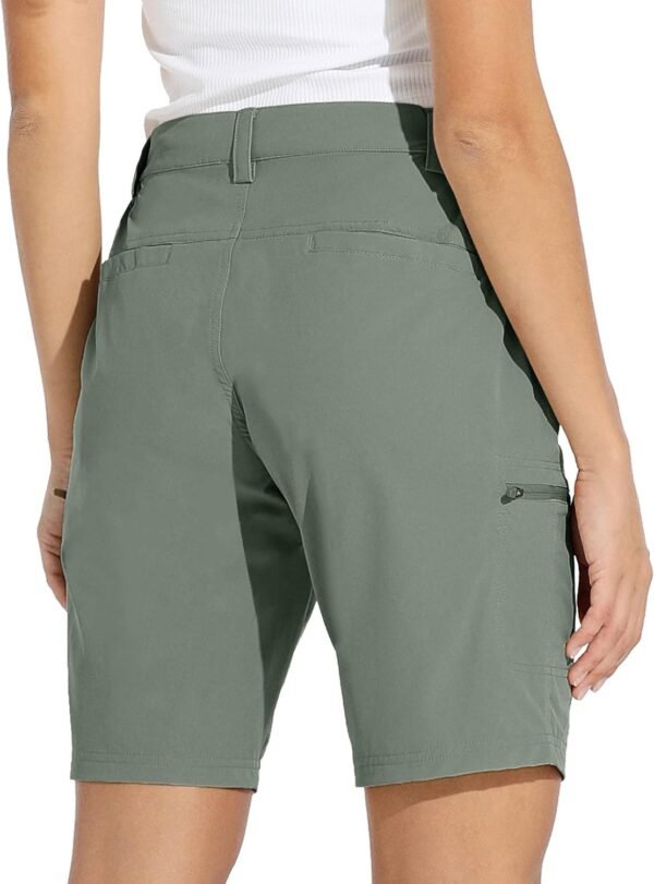 Willit Women's 10" Hiking Cargo Shorts Stretch Golf Active Long Shorts Quick Dry Outdoor Summer Shorts - Image 2