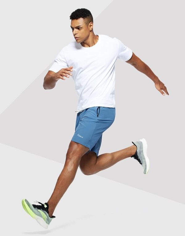 Pudolla Men's Workout Running Shorts Lightweight Gym Athletic Shorts for Men with Zipper Pockets - Image 5