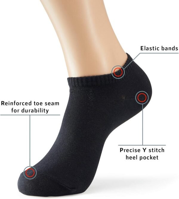 MONFOOT Women's and Men's 10-20 Pairs Thin Cotton Low Cut Ankle Socks, multipack - Image 3