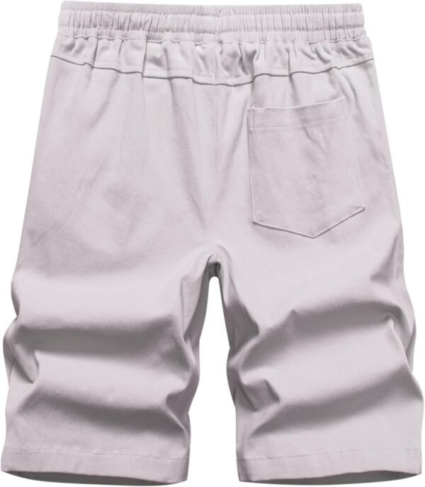 Mens Casual Elastic Waist Cargo Short Relaxed Fit Drawstring Classic Cargo Stretch Short - Image 3