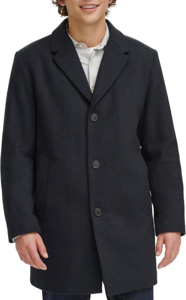 DOCKERS Men's Henry Wool Blend Top Coat