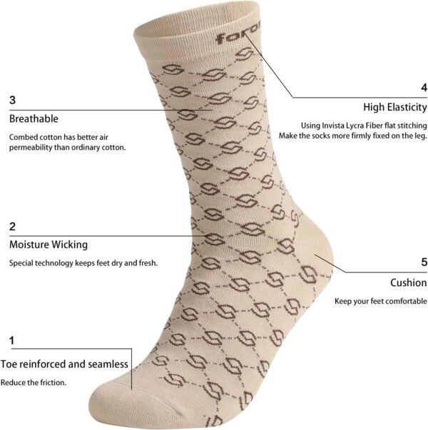 Mens Dress Socks 6 Pack Silver Anti Odor Combed Cotton Moisture Wicking Size 6-14 - Image 2