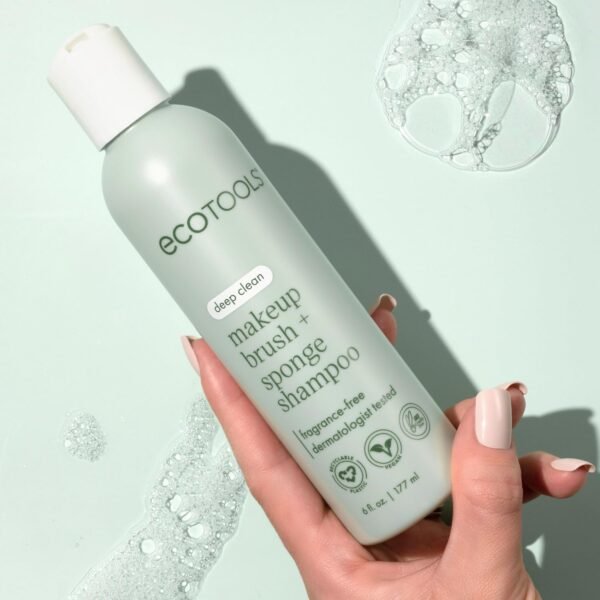 EcoTools Cleanser Shampoo for Makeup Brush/Sponge/Puffs, Remove Makeup & Impurities, Fragrance-Free, No Harsh Chemicals, Vegan & Cruelty-Free, 6 fl.oz./177 ml, 1 Count - Image 8