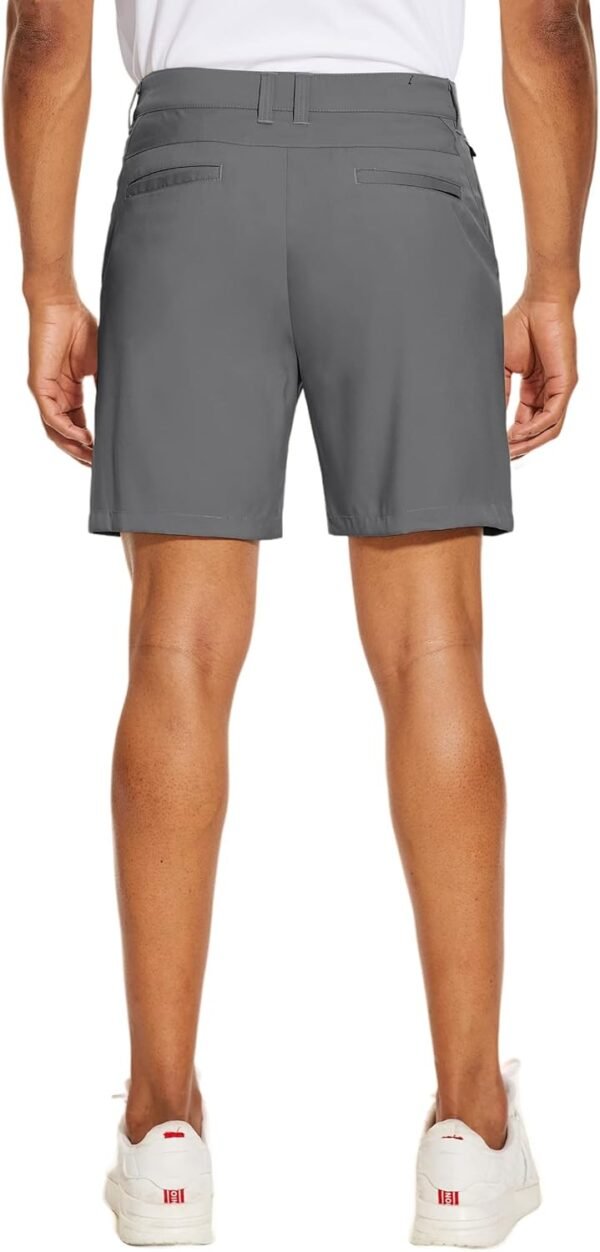 PULI Men's Golf Dress Shorts Flat Front Hybrid 7 Inch Lightweight Quick Dry Chino Casual with Pockets - Image 3