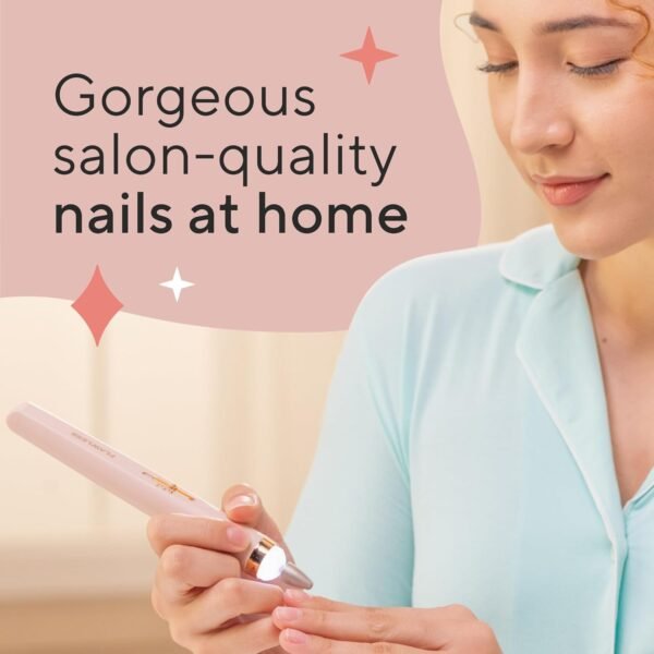 Finishing Touch Flawless Salon Nails Kit, Electronic Nail File and Full Manicure and Pedicure Tool - Image 3