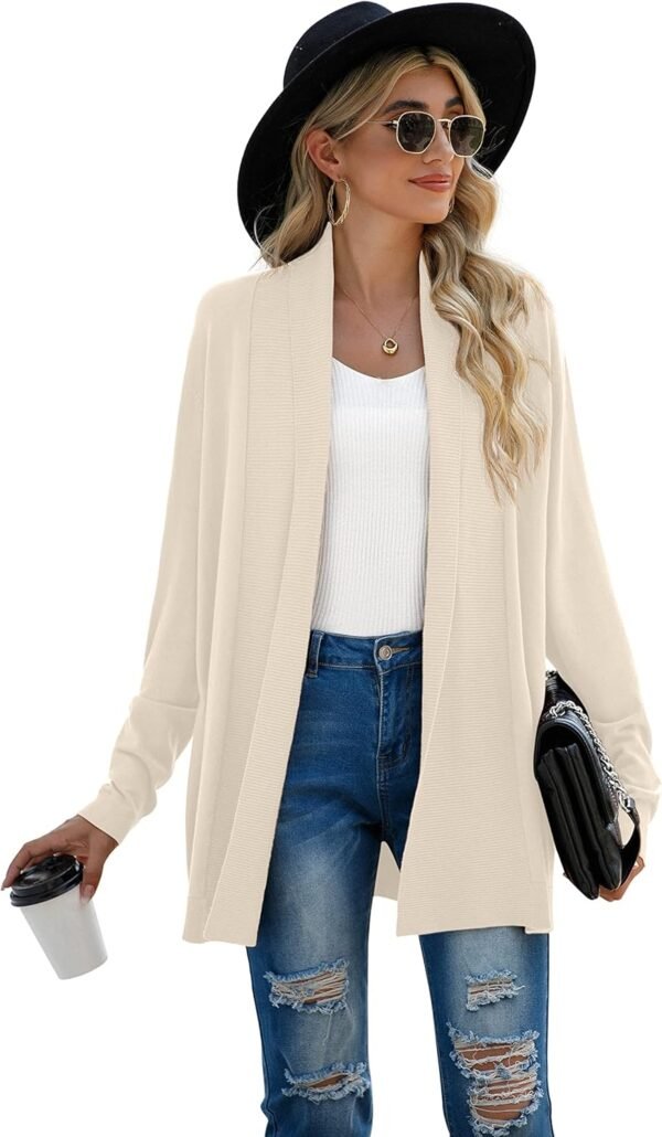 GRECERELLE Women's Long Sleeve Open Front Lightweight Casual Business Dressy Cardigan Sweater Fall Winter - Image 3