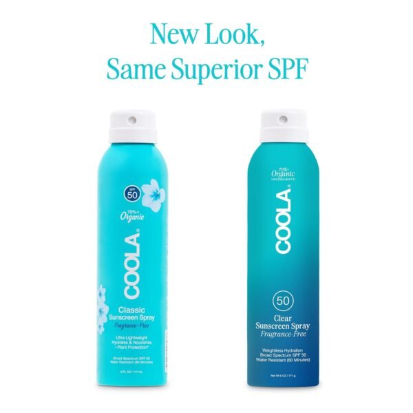 COOLA Organic Sunscreen SPF 50 Sunblock Spray, Dermatologist Tested Skin Care for Daily Protection, Vegan and Gluten Free, Fragrance Free, 6 Fl Oz - Image 4