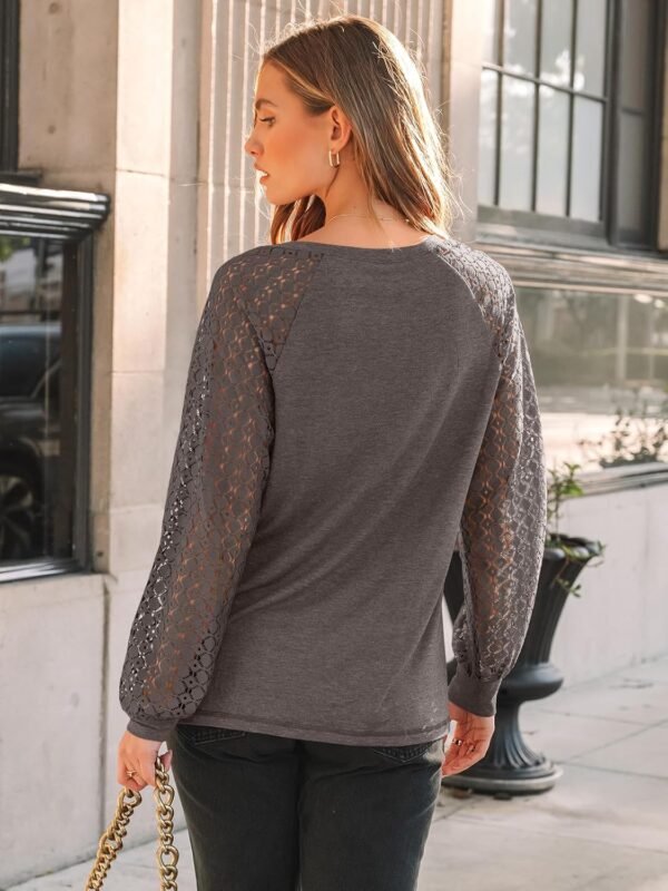 AUTOMET Womens Long Sleeve Shirts V-Neck Lace Tops Business Casual Blouses Tee Trendy 2025 Fall Fashion Outfits Clothes - Image 4