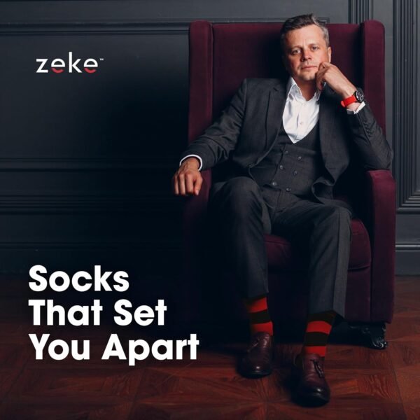 ZEKE Funny Dress Socks for Men - Funky Mens Crazy Socks - Cool Colorful Patterned Fun Socks for Men - Image 8