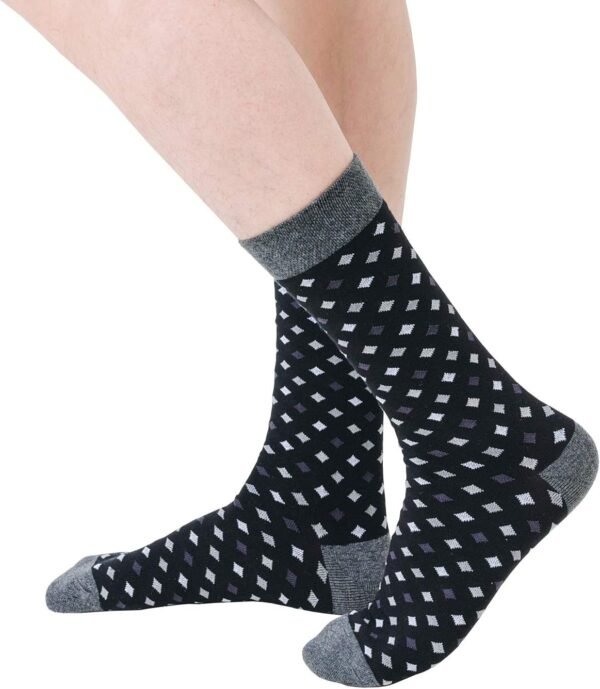 Mens Dress Socks Cotton Colorful Striped Patterned Socks for Men Women Solid Lightweight Breathable 6 Pack - Image 5